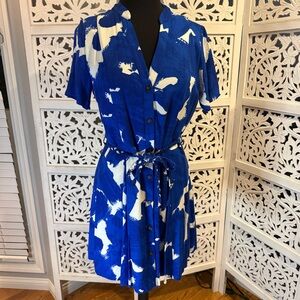 NWT Nine West Blue and White Dress Sz M